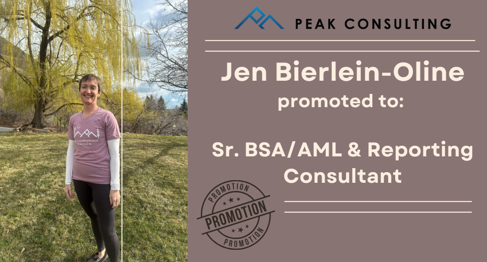 Promotion Announcement: Jen Bierlein-Oline Promoted to Senior BSA/AML & Reporting Consultant
